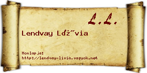 Lendvay Lívia névjegykártya